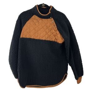 Sound/Style By Beau Dawson Sherpa Black & Brown Warm Cozy Quilted Size Small